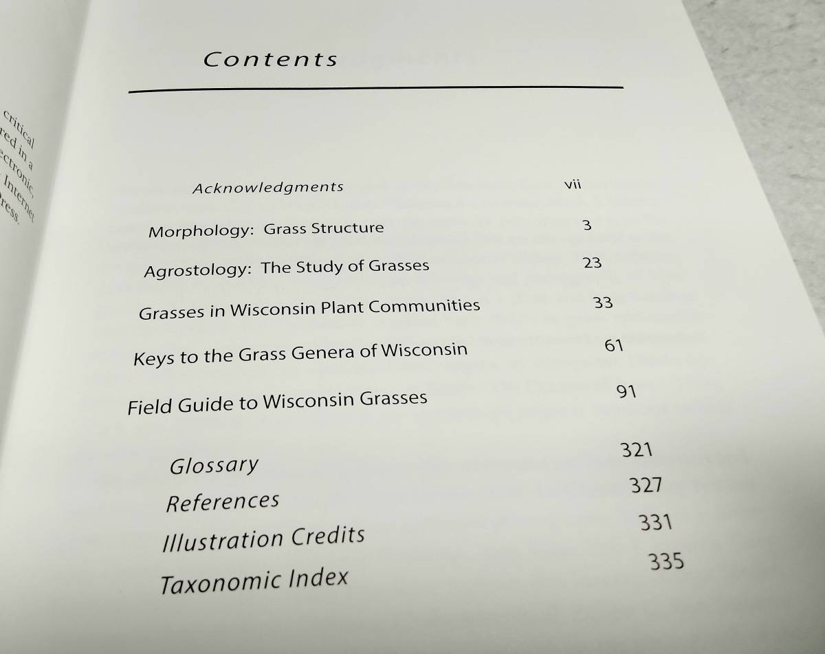 ＜洋書＞米 ウィスコンシン州のイネ科の草　ガイド『Field Guide to WISCONSIN GRASSES』