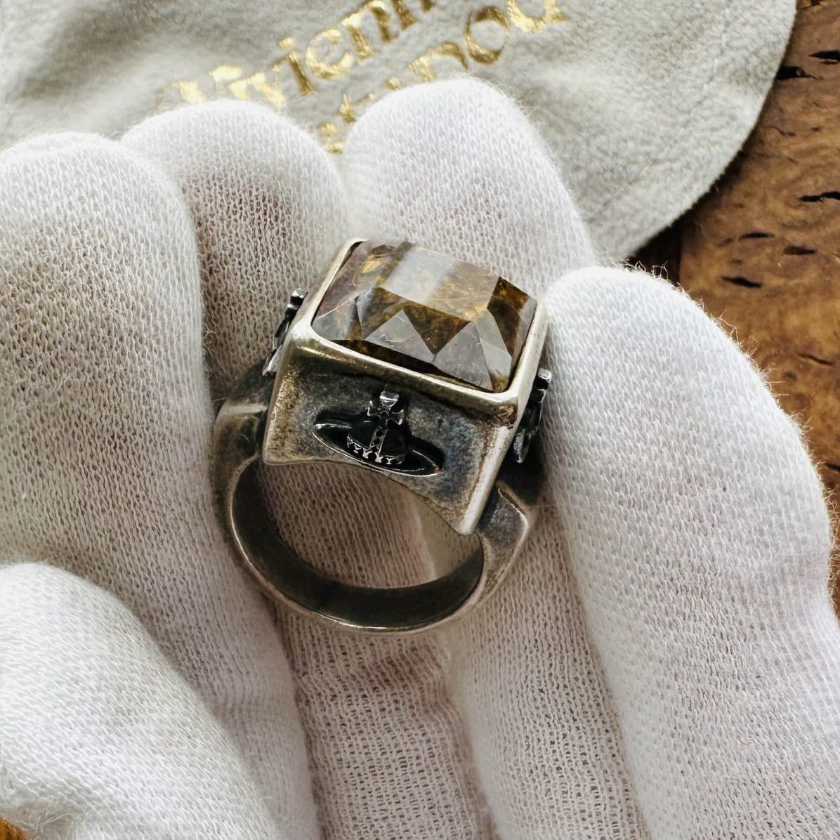超希少色/廃盤VivienneWestwood オーブ/スクエアボックスリングL 超希少色/廃盤VivienneWestwood オーブ/スクエアボックスリングL