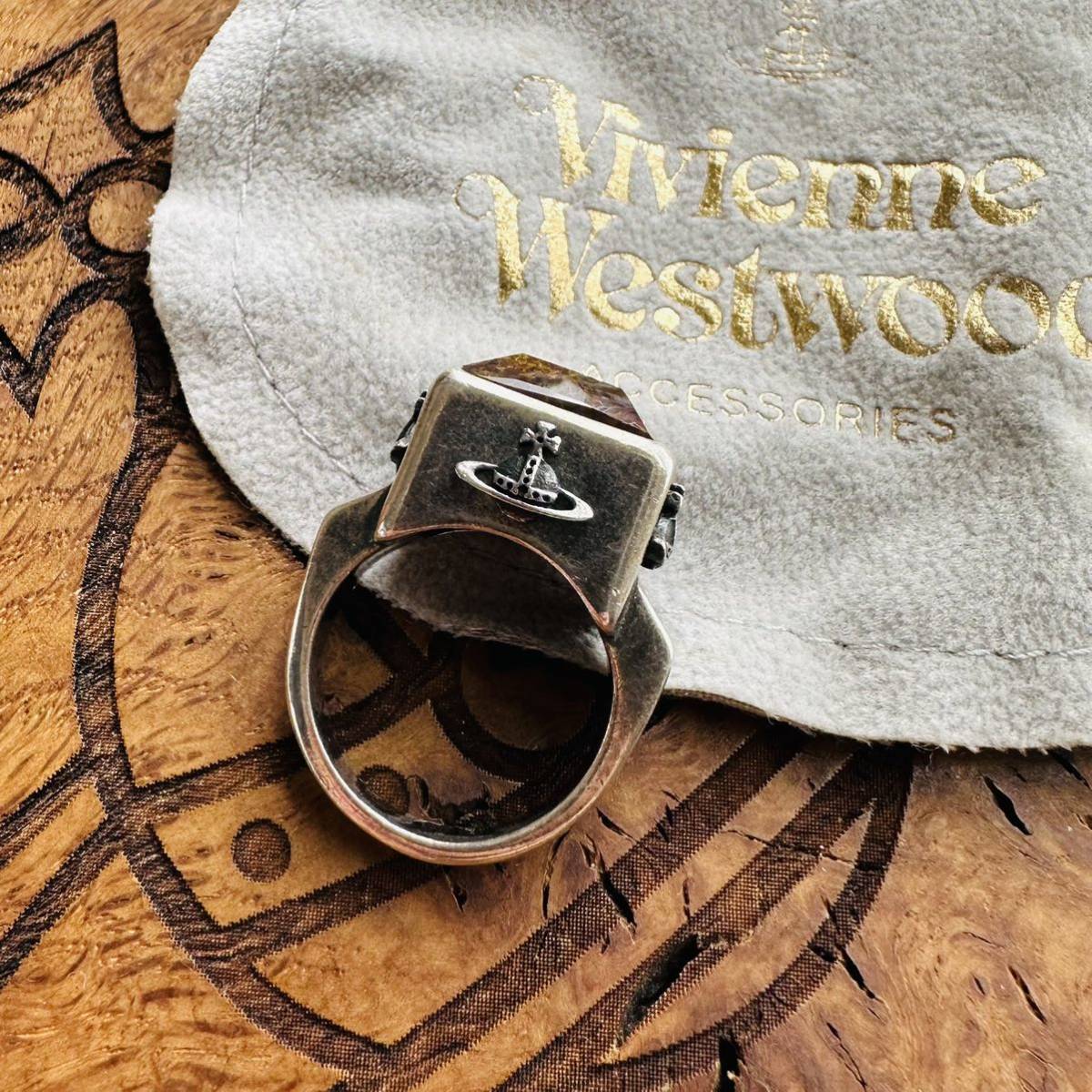 超希少色/廃盤VivienneWestwood オーブ/スクエアボックスリングL 超希少色/廃盤VivienneWestwood オーブ/スクエアボックスリングL