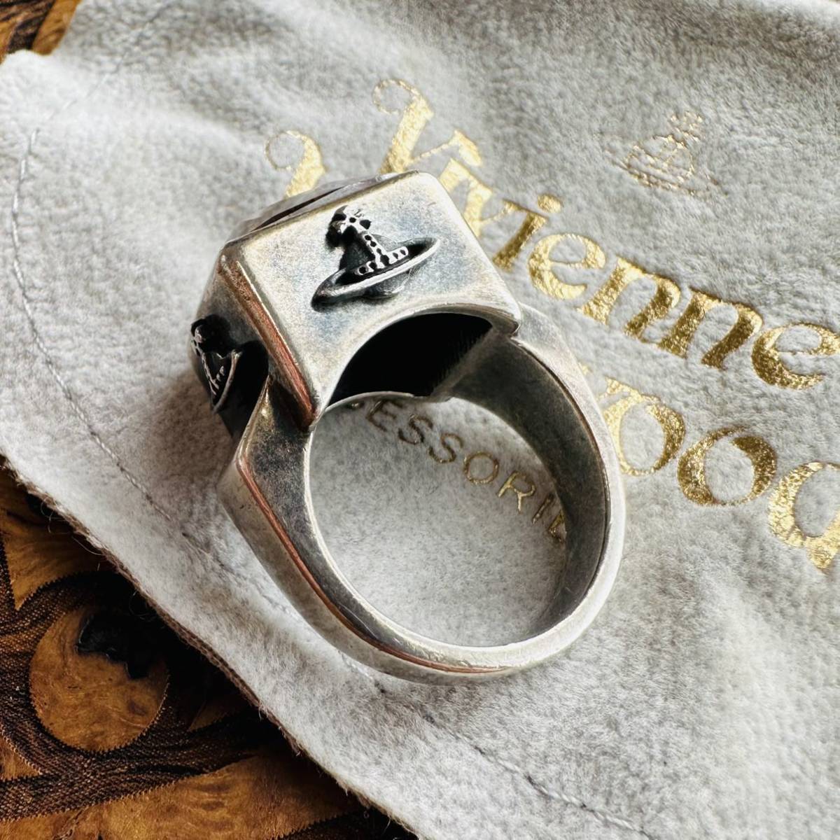 超希少色/廃盤VivienneWestwood オーブ/スクエアボックスリングL