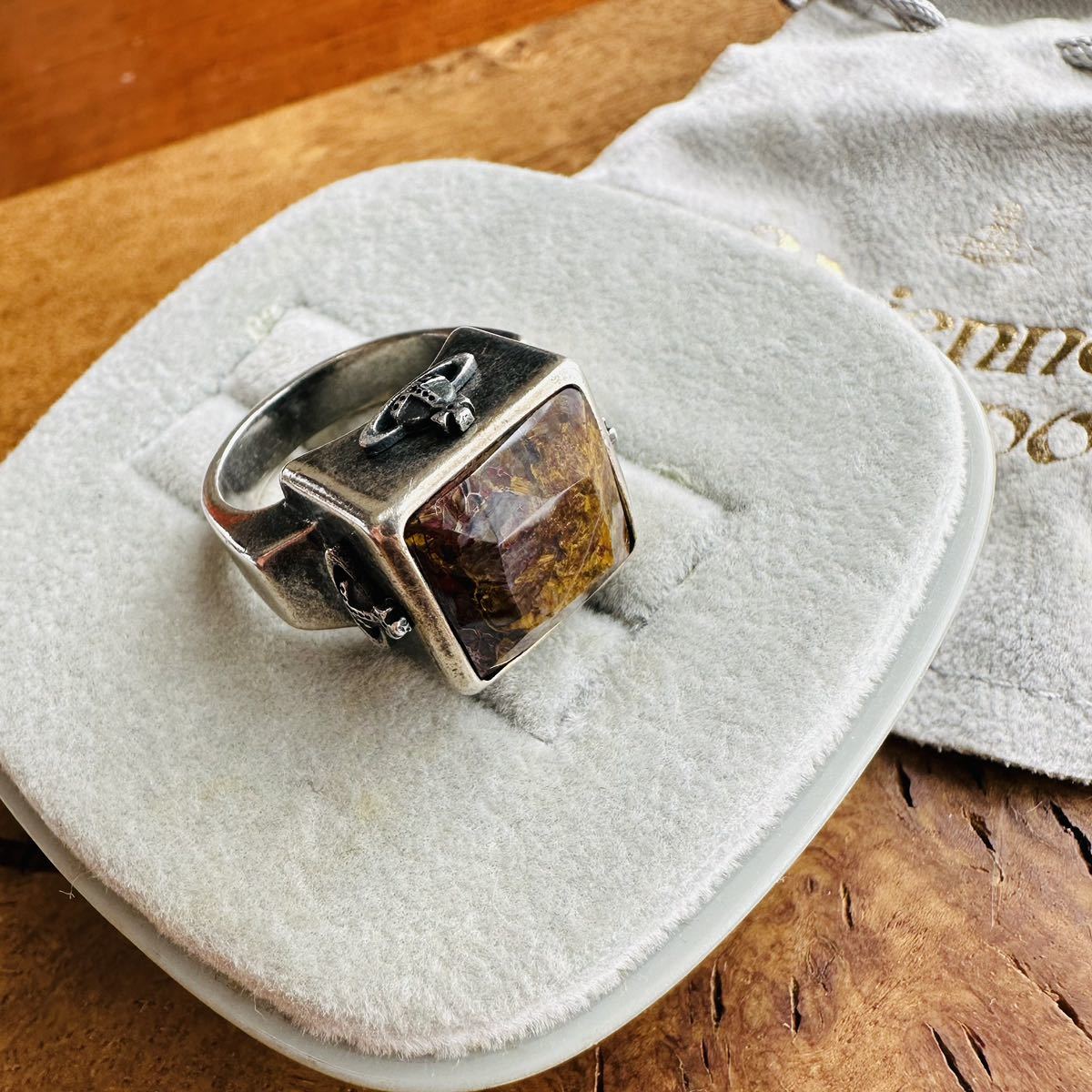 超希少色/廃盤VivienneWestwood オーブ/スクエアボックスリングL 超希少色/廃盤VivienneWestwood オーブ/スクエアボックスリングL