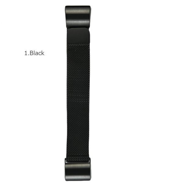 Fitbit Charge 2 ステンレス 交換 バンド 調整 ミラネーゼループ 耐久性 ベルト マグネット 時計 ブラック_画像2