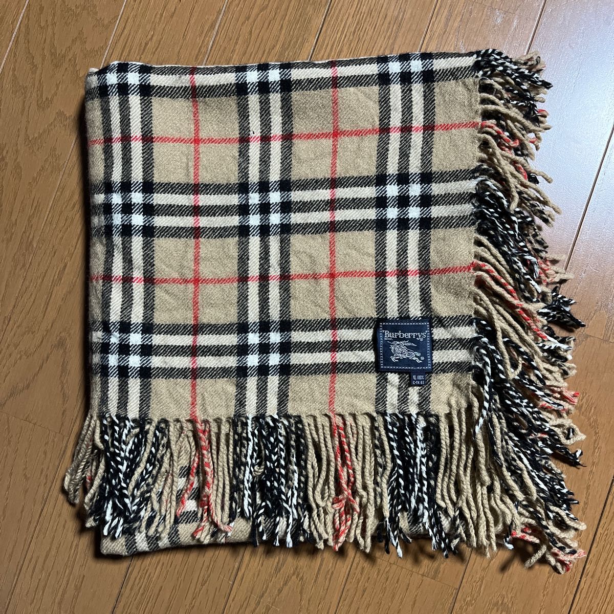 《最終価格SALE》【中古】Burberry（バーバリー）大判ブランケット　ストール　膝掛け　マフラー　ショール