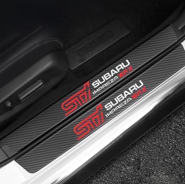 S120【STI SUBARU IMPREZA】 ドア フット プロテクター カーボン ステッカー スカッフ プレート インプレッサ レガシィ BRZ スバル_画像1
