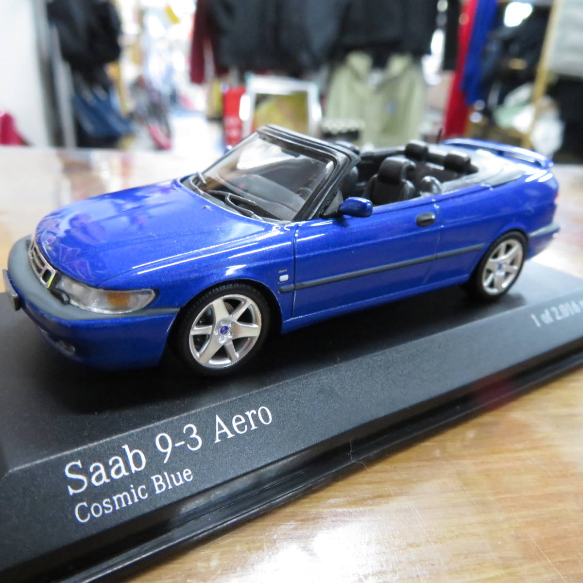 ミニチャンプス Saab 9-3 Aero 2001 Cosmic Blue サーブ カブリオレ 1/43 ミニカー モデルカー_画像1