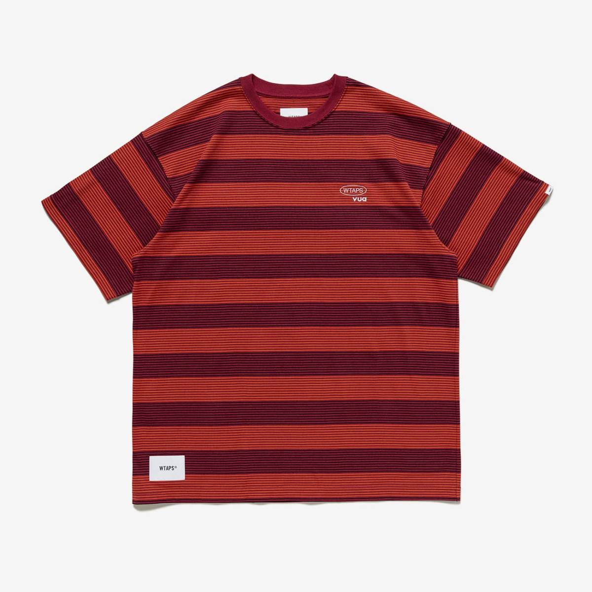 wtaps BDY 01 SS COTTON TEXTILE PROTECT 232ATDT RED S ダブルタップス 窪塚 着用 ショートスリーブ 半袖 Ｔシャツ tee ボーダー コットン_画像2