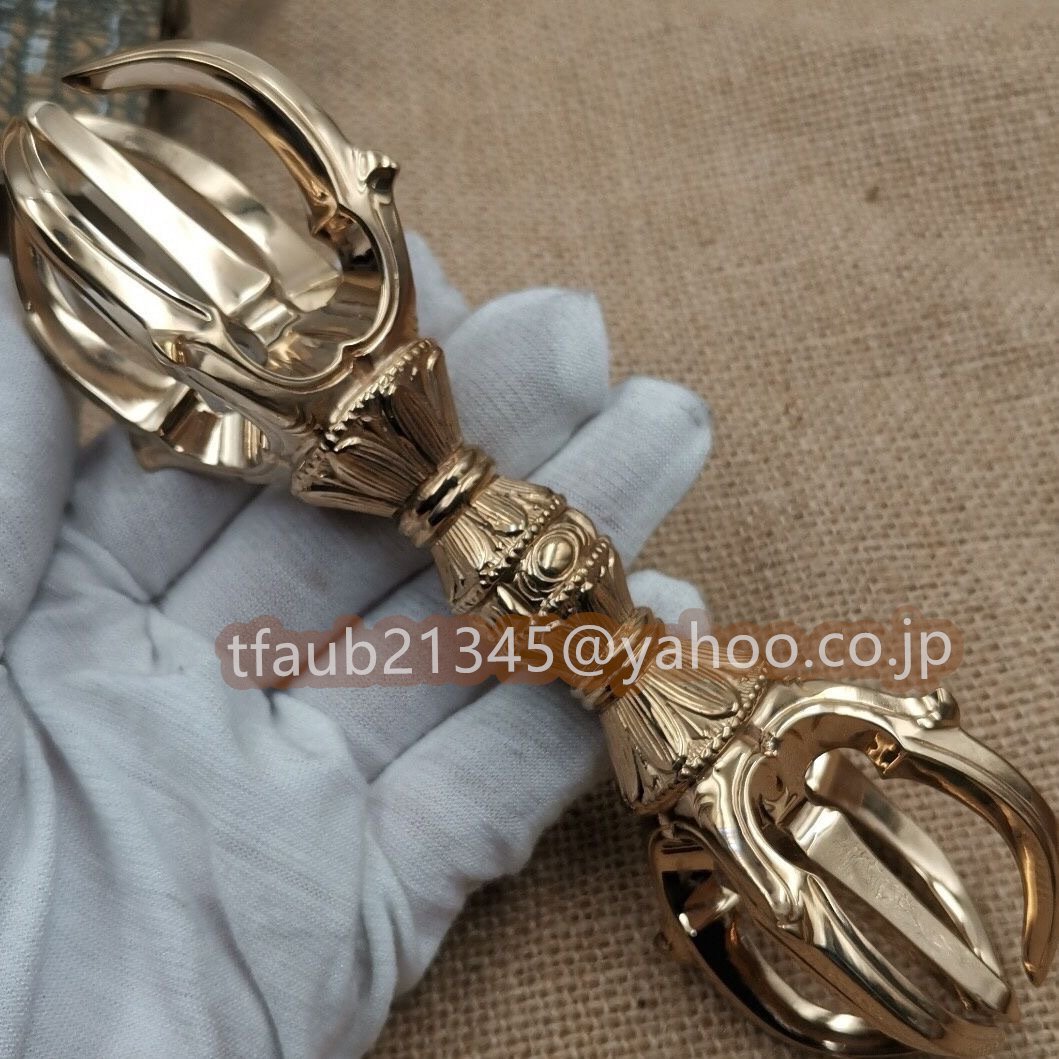 密教法具 寺院用仏具」五鈷杵 真鍮製磨き仕上げ22cm|仏壇、仏具 密教法具 寺院用仏具」五鈷杵 真鍮製磨き仕上げ22cm|仏壇、仏具