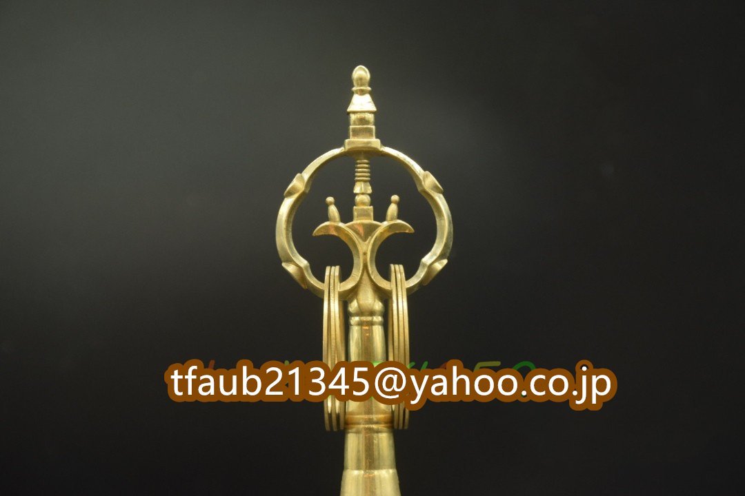 Bibian 比比昂- 「密教法具寺院用仏具」極上品真言宗錫杖台座付 Bibian 比比昂- 「密教法具寺院用仏具」極上品真言宗錫杖台座付