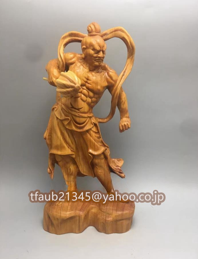 仏教美術 金剛力士像 仁王像 守護神 自然木 仏像 職人 手作り 置物 彫刻 美術品 東洋彫刻 高さ20cm_画像5