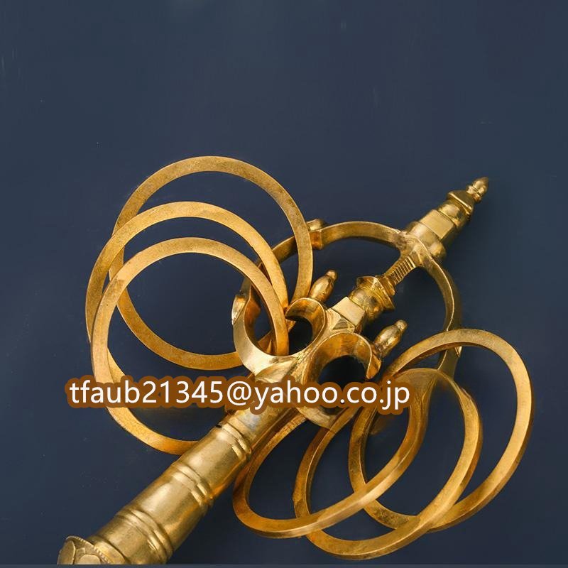 密教法具 寺院仏具」極上品 五鈷型 錫杖 仏具 仏教美術 真鍮製 密教法具 寺院仏具」極上品 五鈷型 錫杖 仏具 仏教美術 真鍮製