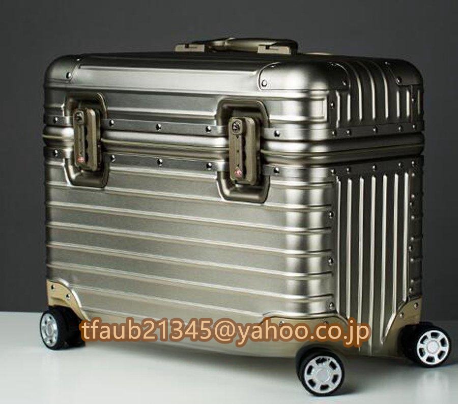 アルミスーツケース 22インチ チタンゴールド 小型 アルミトランク 旅行用品 TSAロック キャリーケース キャリーバッグ_画像4