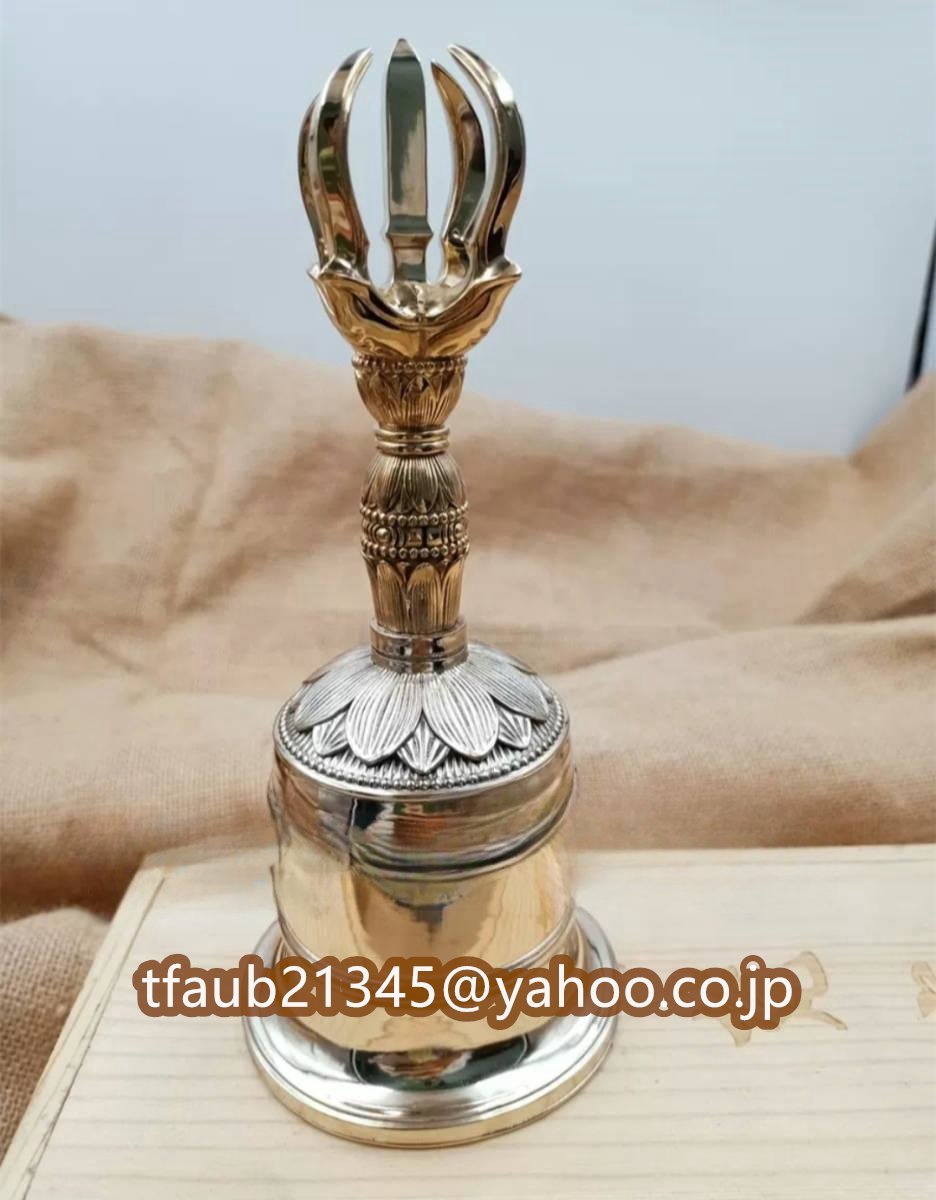 密教法具 寺院用仏具」真言宗 金剛鈴 仏教美術 仏具 銅製 磨き 密教法具 寺院用仏具」真言宗 金剛鈴 仏教美術 仏具 銅製 磨き