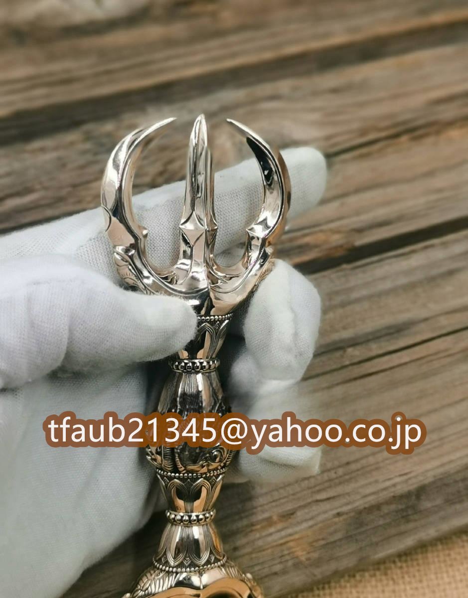密教法具 寺院用仏具」真言宗 鬼面型 金剛杵 三鈷杵 仏教工芸品 密教法具 寺院用仏具」真言宗 鬼面型 金剛杵 三鈷杵 仏教工芸品