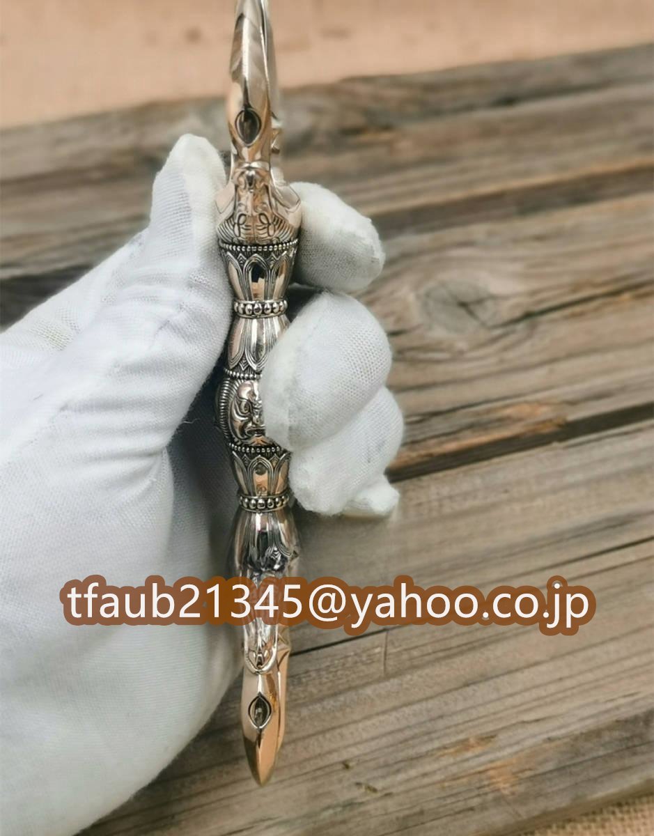 密教法具 寺院用仏具」真言宗 鬼面型 金剛杵 三鈷杵 仏教工芸品 密教法具 寺院用仏具」真言宗 鬼面型 金剛杵 三鈷杵 仏教工芸品