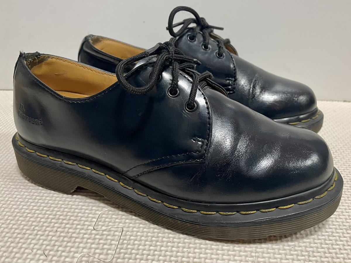 Dr Martensドクターマーチン レザーシューズ3ホール黒UK4_画像1