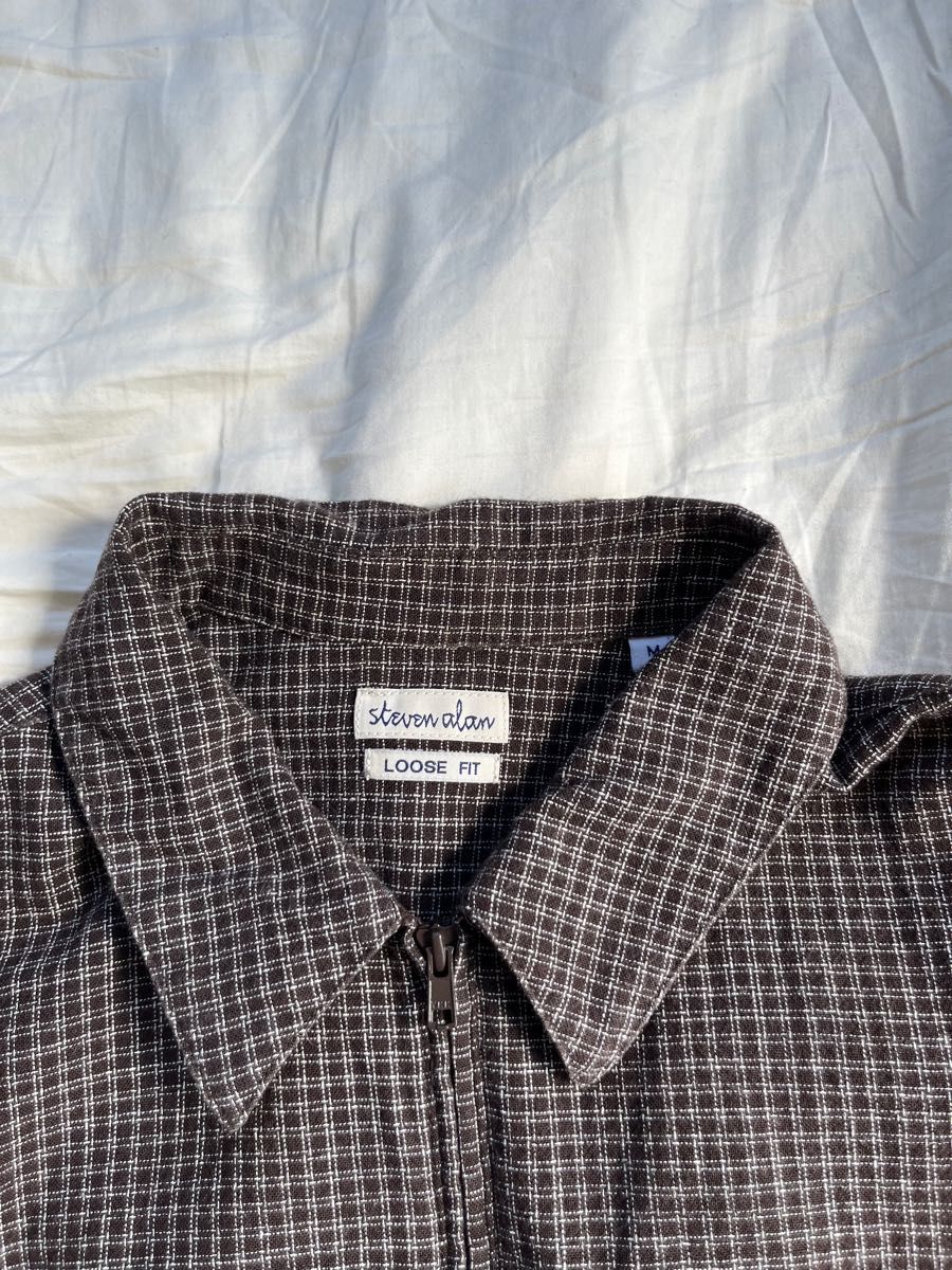 Steven Alan CHECK ZIP PULLOVER SHIRT