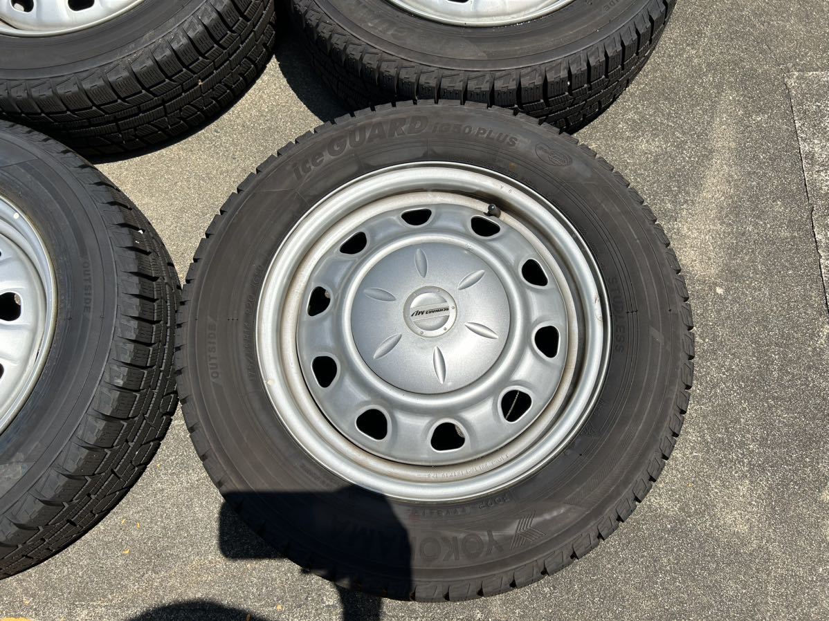 最終値下げ 175/65R14 iceGUARD iG50 PLUS スタッドレスタイヤホイール付き 4本セット 14×5J バリ溝 フィット SCHWARZ MV プラス 着払い_画像4