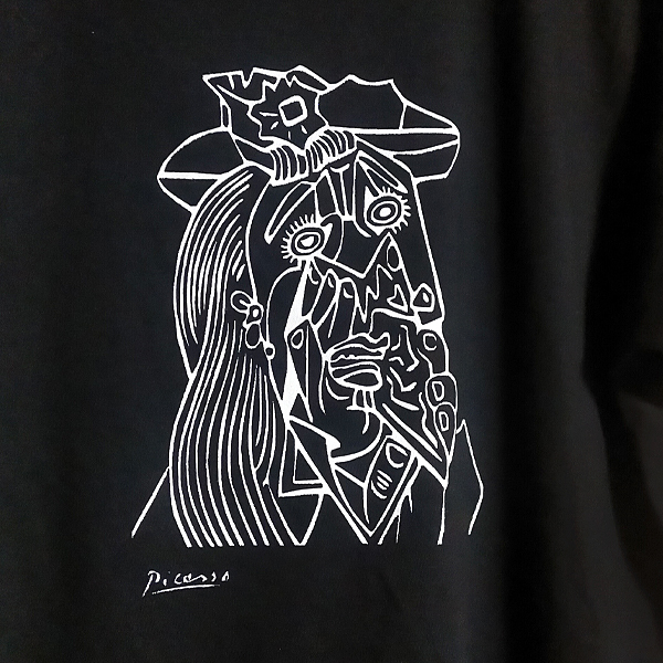 送込 パブロ・ピカソ　泣く女　Picasso 半袖Tシャツ 黒 XLサイズ_画像1