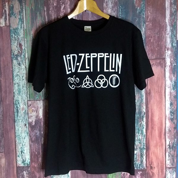 送込 Led Zeppelin ツェッペリン Zepロゴ 半袖Tシャツ 黒 Lサイズの画像2