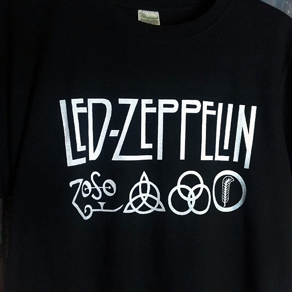 送込 Led Zeppelin ツェッペリン Zepロゴ 半袖Tシャツ 黒 Lサイズの画像1