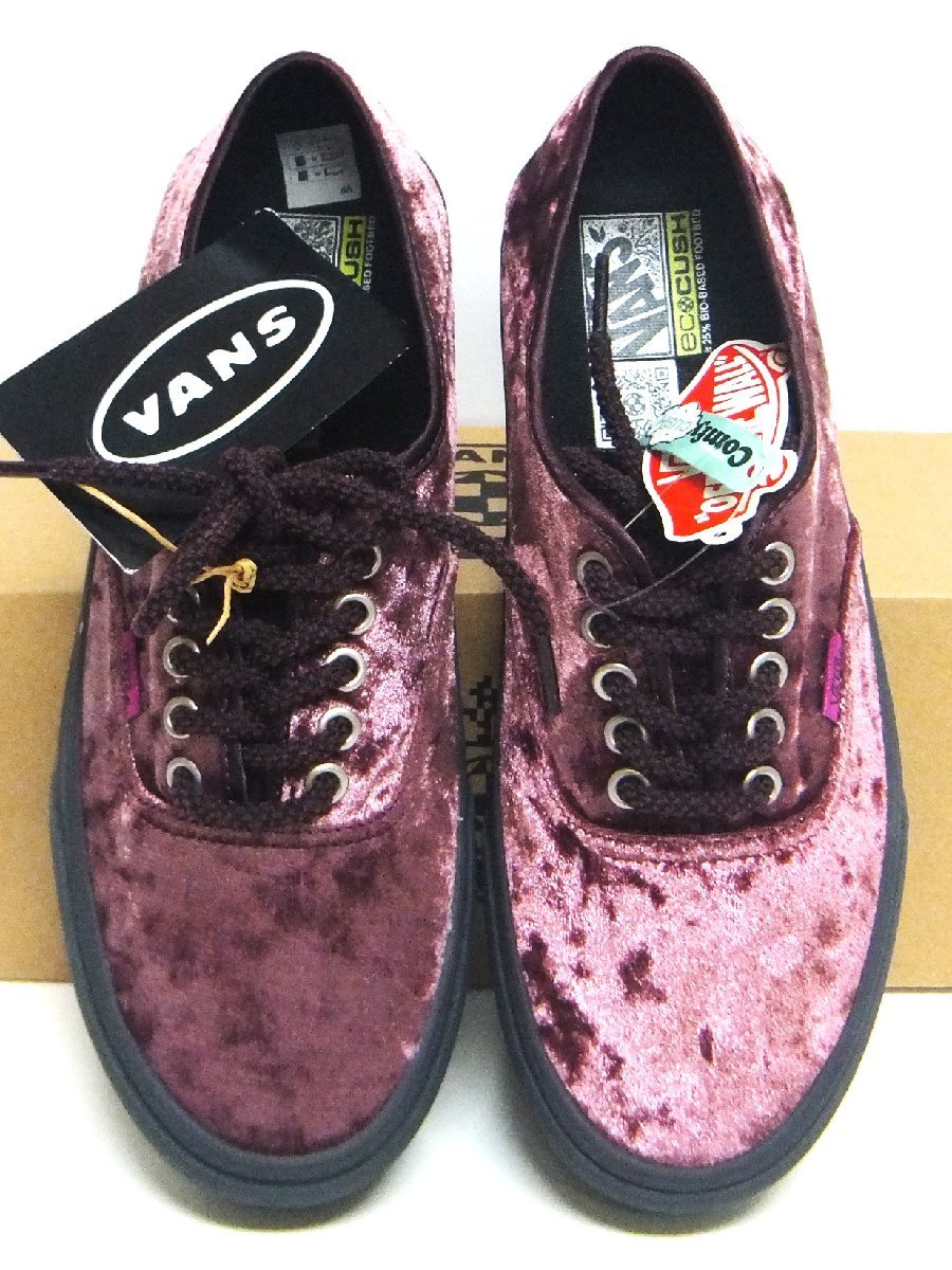 新品タグ付き VANS バンズ オーセンティック ベロア ローカットスニーカー ピンクロイヤル 25.0cm 紐靴 AUTHENTIC VR3 Velour ②○P_画像2