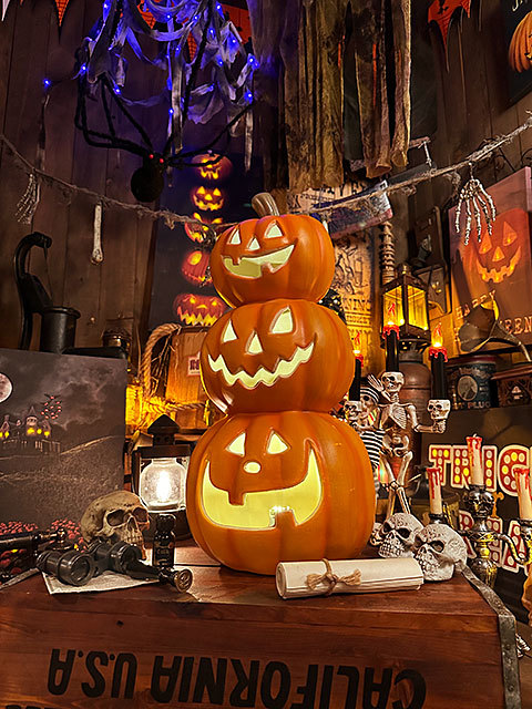  pumpkin lantern Triple face 50cm(L size ) Halloween Jack *o* lantern 3 ream lantern pumpkin monster 