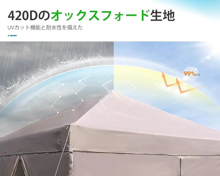 タープテント　新品 山善 タープ タープテント テント ワンタッチタープ 2.5m