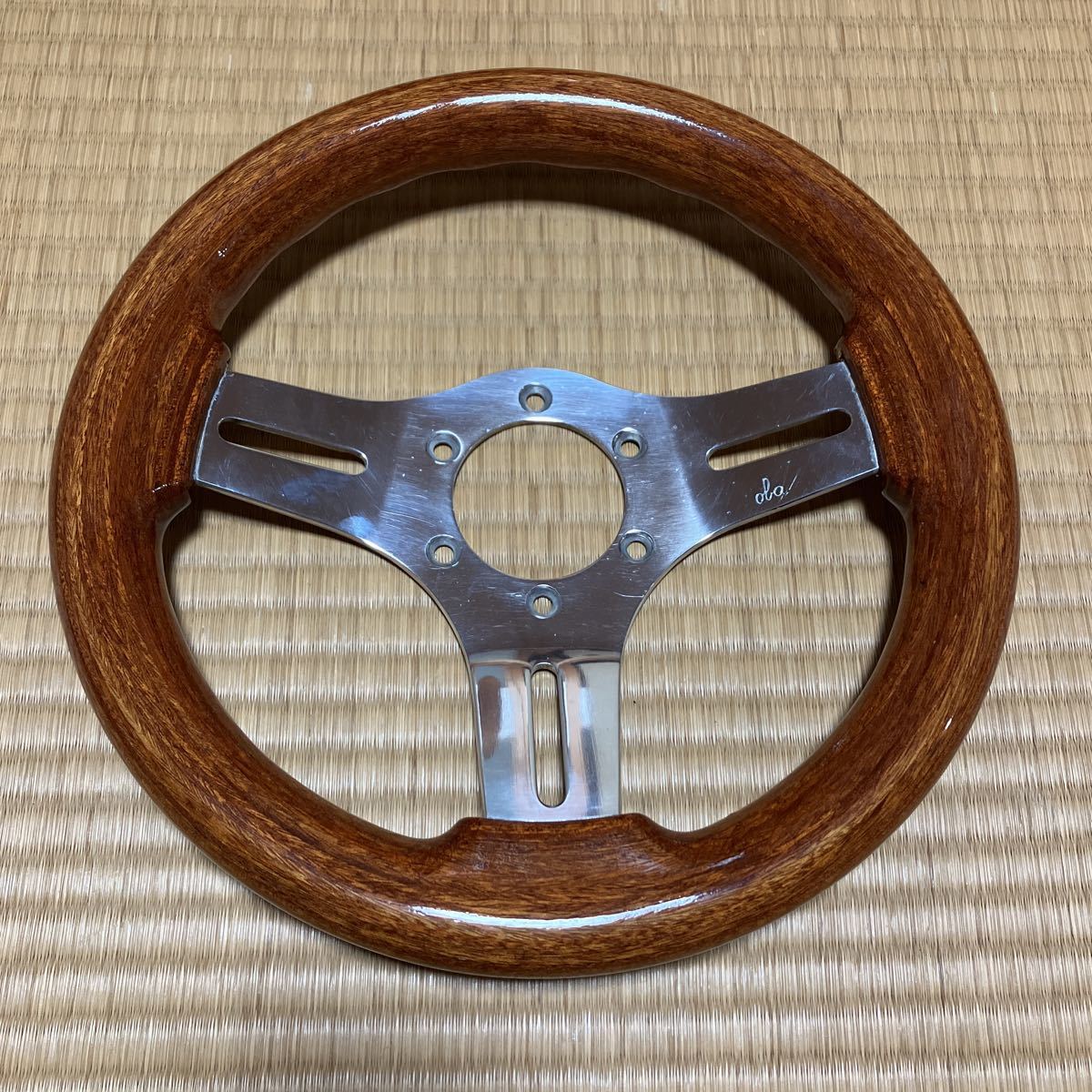 美品 当時物 oba ウッドステアリング 28パイ 旧車 街道レーサー