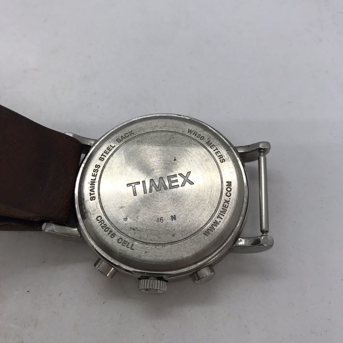 960-0124 TIMEX 腕時計 革ベルト ブラウン 電池切れ 動作未確認_画像2