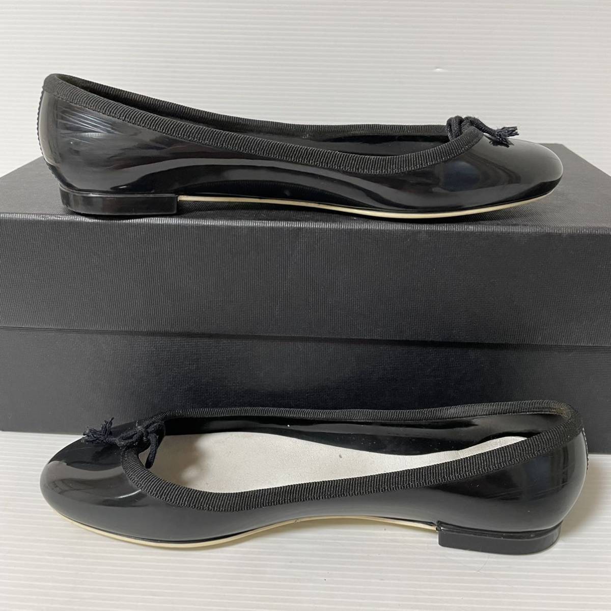 repetto レペット バレエシューズ フラットシューズ　エナメル　37 23.5cm ブラック　＊BL_画像9