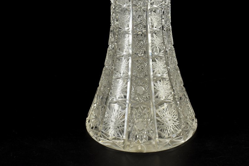 【蔵A2092】ボヘミアガラス　クリスタル　ハンドカット500pk　花瓶フラワーべース　箱付
