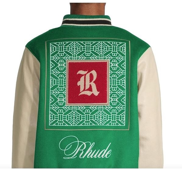 W* Rhude ルード ロゴ入りバーシティジャケット スタジャン ロゴ