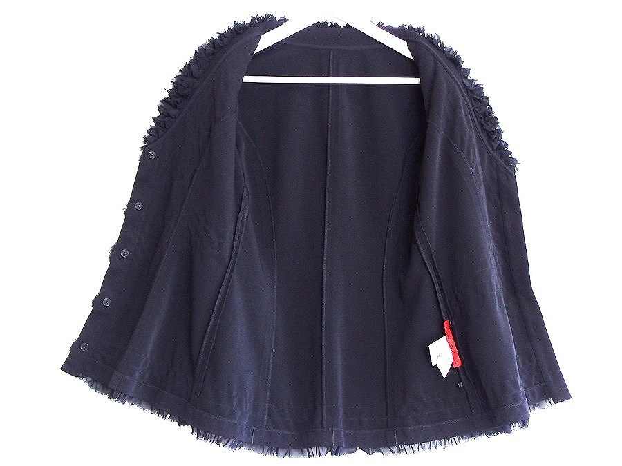 W*nokoo-noNOKO OHNO frill stretch jacket 40 navy sy4620206750