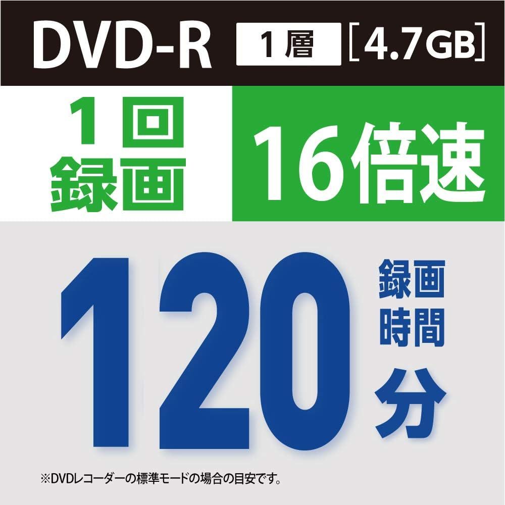 DVD-R CPRM 120分 50枚 ホワイトプリンタブル 片面1層 1-16倍速 VHR12JP50V4 バーベイタムジャパン(Verbatim Japan) 1回録画用 _画像3
