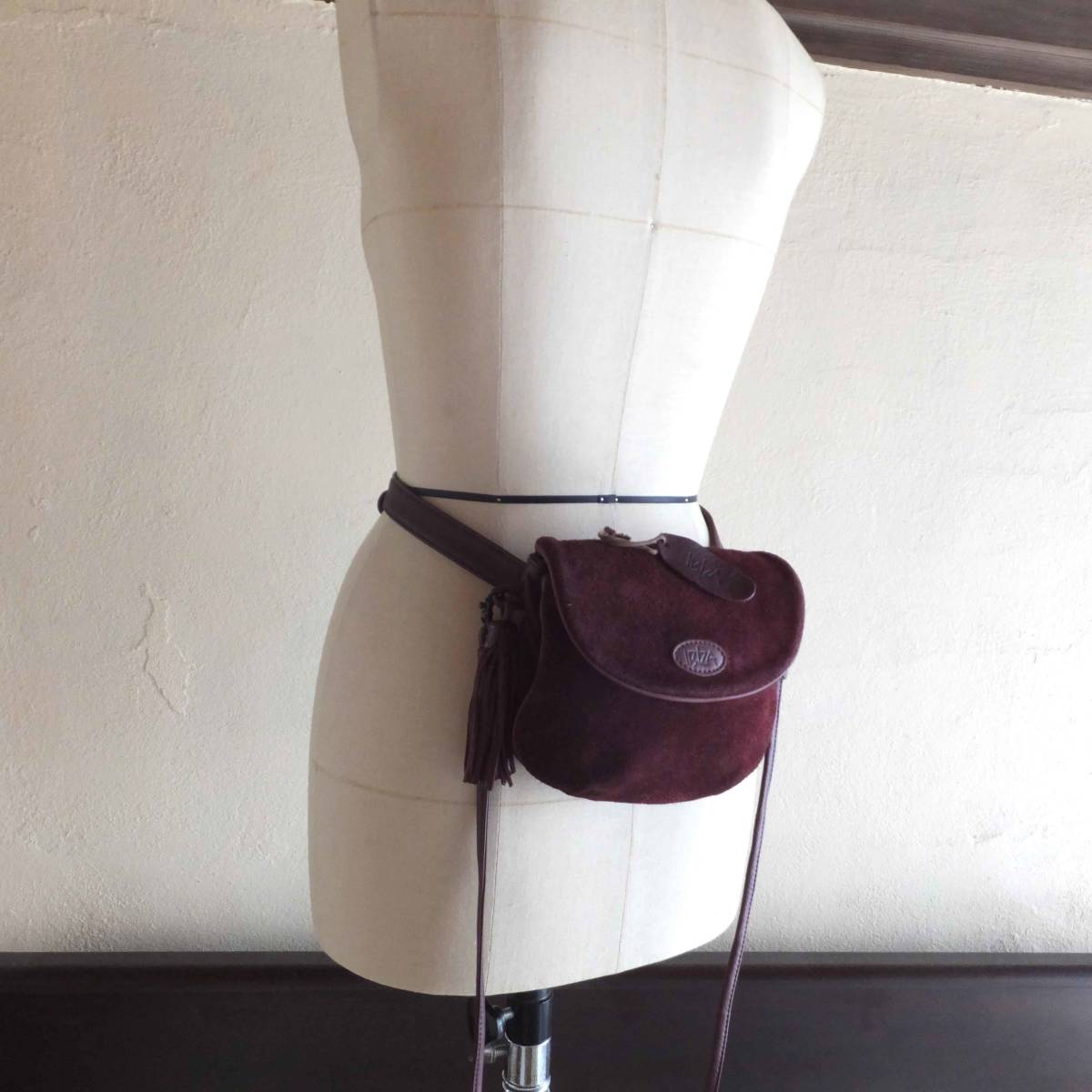 IBIZAibi The original leather suede leather 2way belt bag shoulder bag bordeaux 