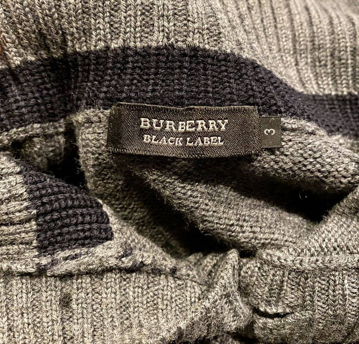 入手困難】BURBERRY BLACK LABEL 3 羊毛 ニットセーター 極希少品