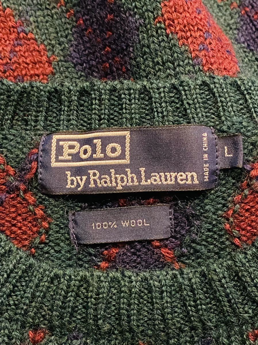 【入手困難】POLO by Ralph Lauren ニットセーター アーガイル ポロ ラルフローレン ケーブルニット 極希少品 VINTAGE 完売 廃盤 大人気