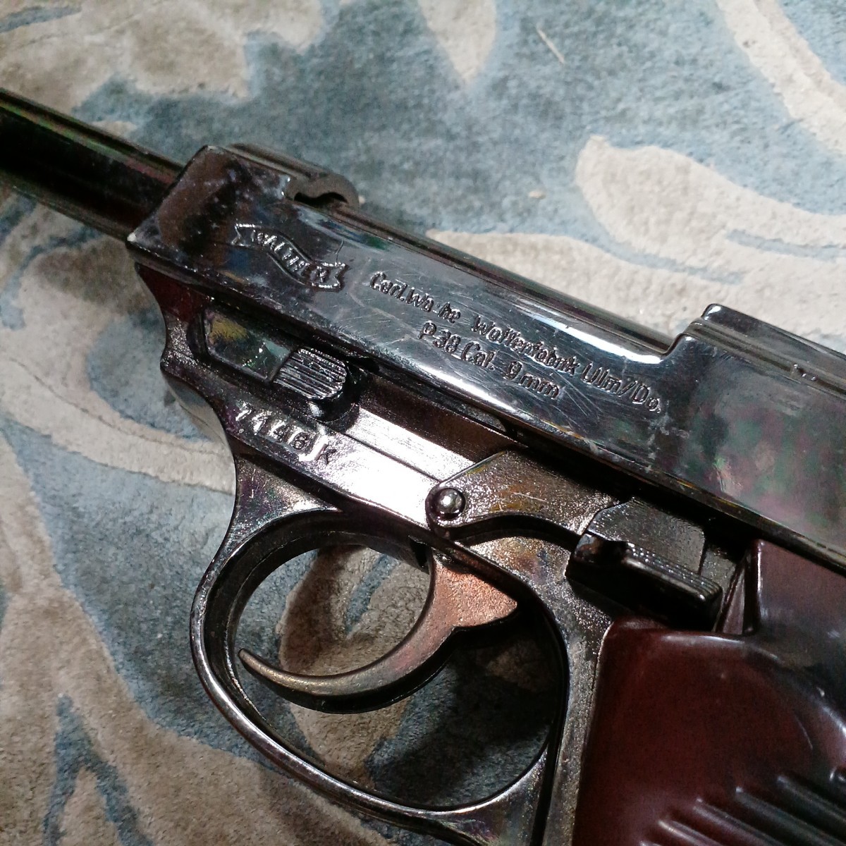 WALTHER P-38warusa-P38 gas lighter retro that time thing used Junk long-term storage 