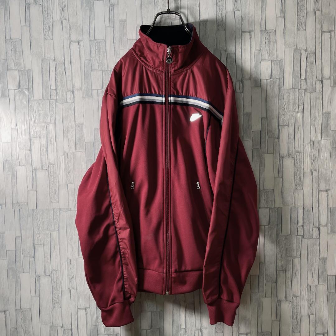 激レア】NIKE ジャージ トラックジャケット ワインレッド 金属 激レア】NIKE ジャージ トラックジャケット ワインレッド 金属