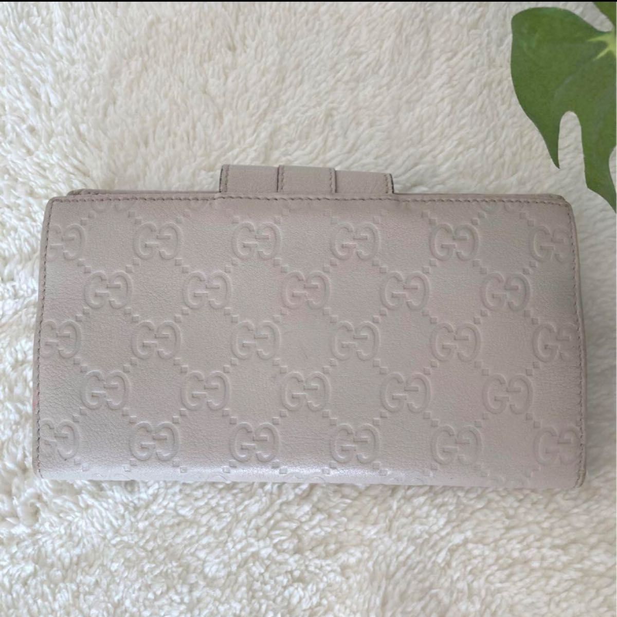 お年玉セール特価】 長財布 グッチ GUCCI ベージュ GG柄 本革 二つ折り