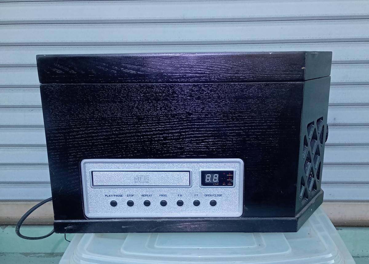 WCDコピーマルチプレーヤー TS-699 / ノスタルジック木製 とうしょう 通電 CD レコード ラジオ コンポ k so a_画像6