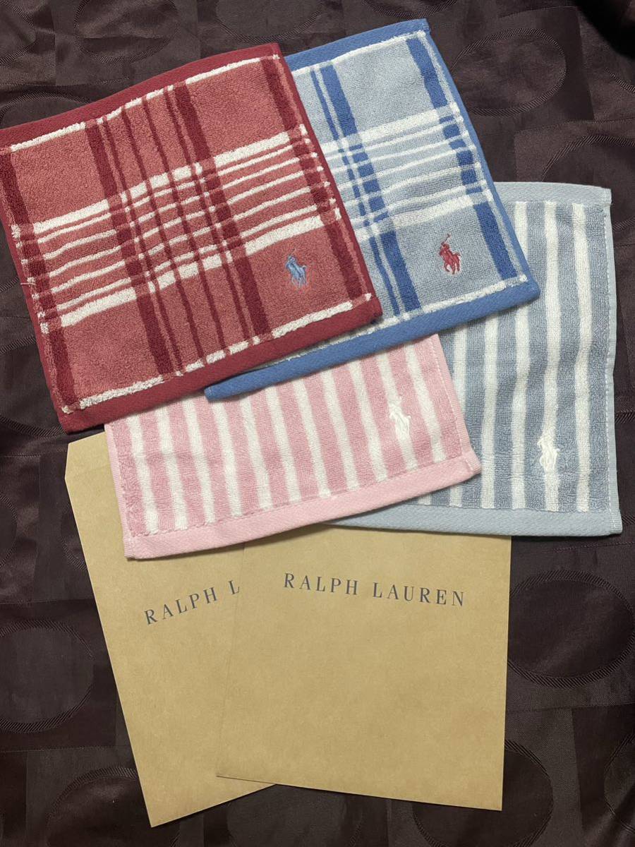  new goods * Ralph Lauren handkerchie towel 4 pieces set hand towel small gift gentleman lady's shopping sack 2 sheets attaching 
