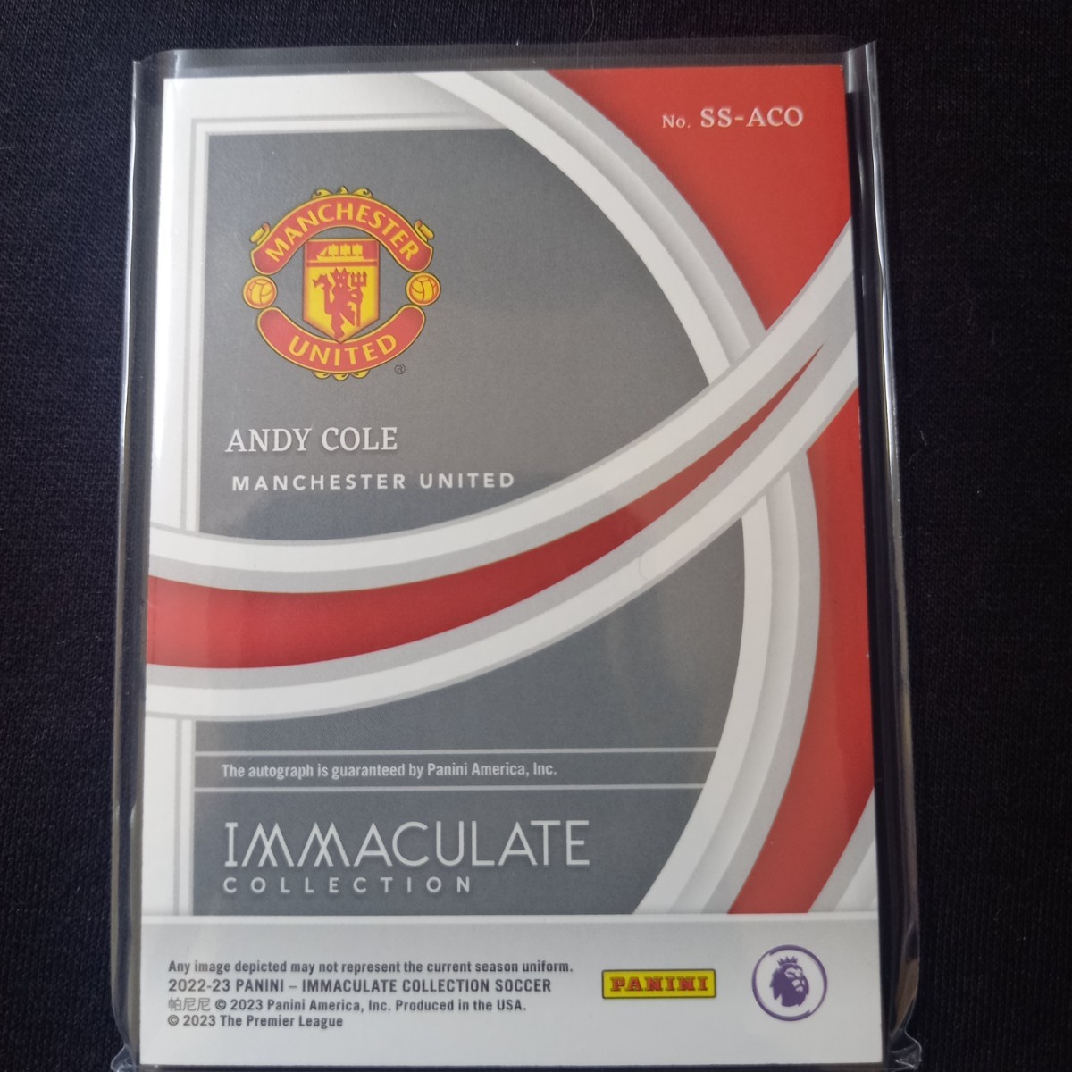 【99シリ】アンディ・コール　22-23 Panini Immaculate Soccer Signatures Andy Cole /99 auto 直筆サイン　マンチェスターユナイテッド_画像2