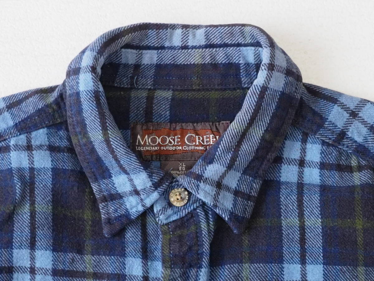 90s 古着 MOOSE CREEK オンブレチェック ヘビーネルシャツ-