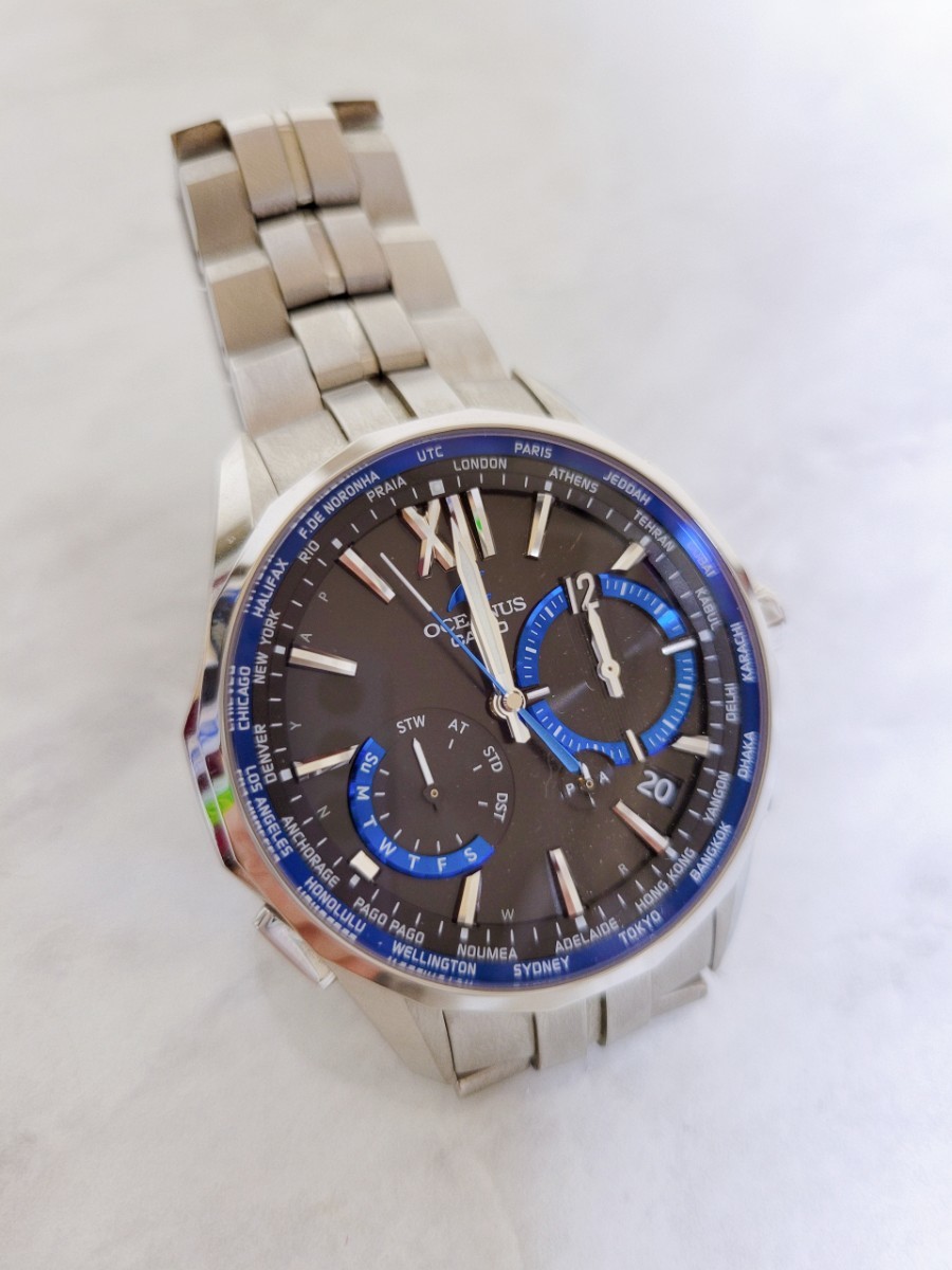 CASIO OCEANUS OCW-S3400 カシオ オシアナス 日本製　チタンケース　電波ソーラー 1円スタート！ クロノグラフ_画像8