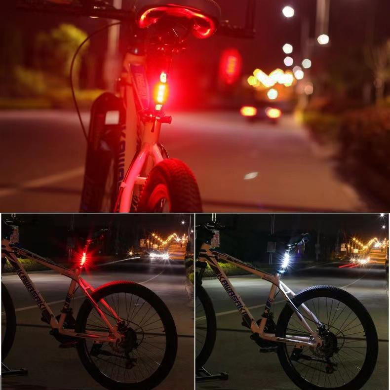 ２個 LED自転車テールライト セーフティーライト リアライト USB電池式 軽量 防水 工具不要で取り付け　自転車テールランプ_画像2