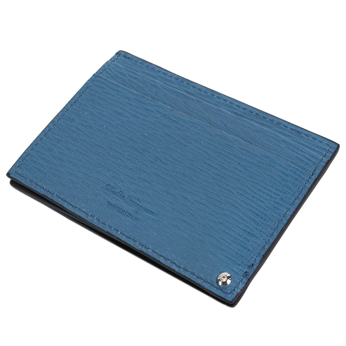 【使い勝手の良い】 メンズ ダブルガンチーニ ブランド カードケース FERRAGAMO フェラガモ 66-A061 ブルー系 BLUE