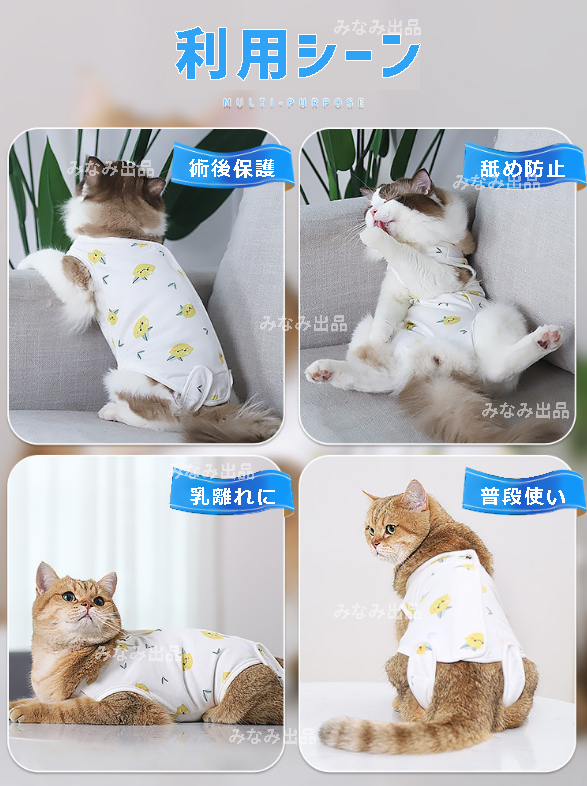 [ lemon pattern XL] cat dog . after clothes .... hand . skin protection female Elizabeth collar wear 