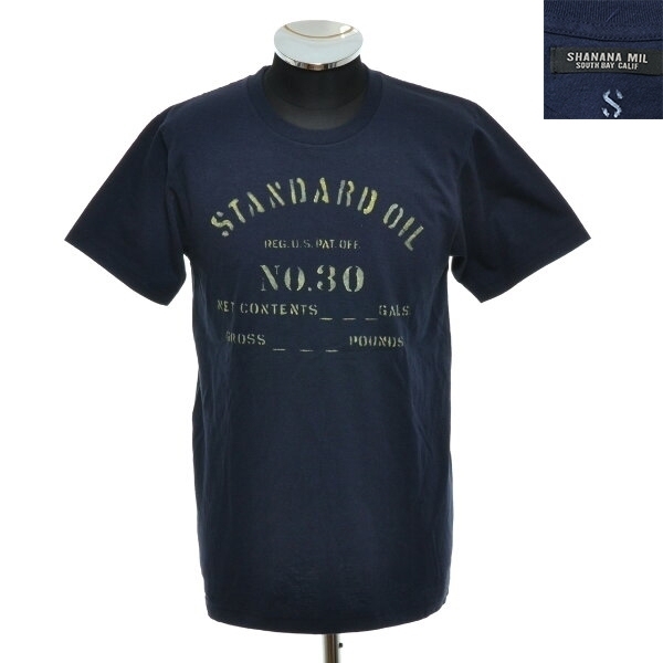 〇234171 未使用品 SHANANA MIL シャナナミル ●Tシャツ 半袖 サイズS メンズ ネイビー ブルー プリント_画像1