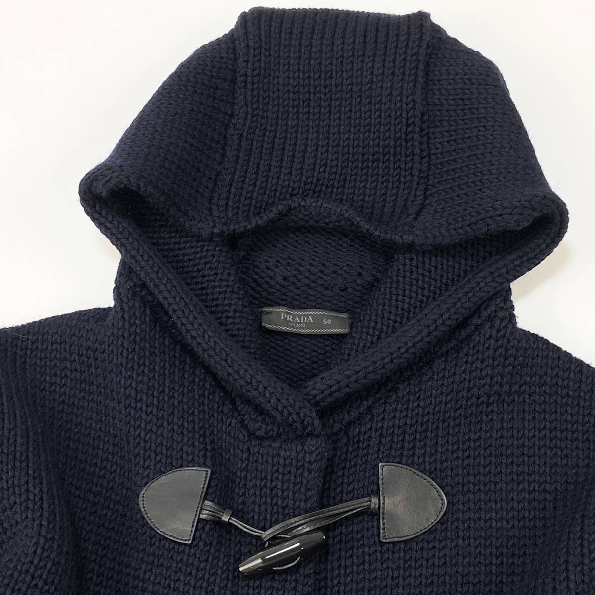 極美品 PRADA / プラダ イタリア製 ウールニットダッフルコート AMA2
